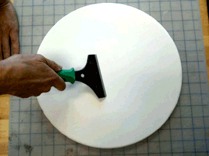 Preparing the kiln shelf