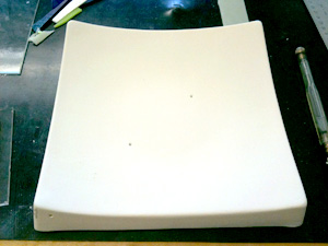 Preparing the kiln shelf